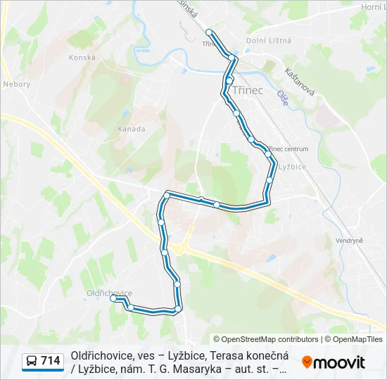 714 Bus Line Map
