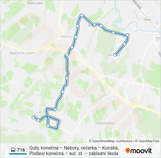Автобус 716: карта маршрута