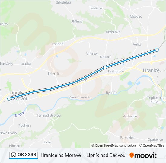 OS 3338 Bus Line Map