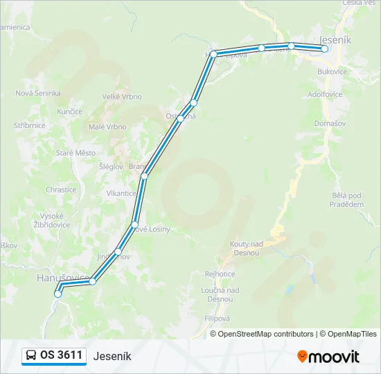 OS 3611 Bus Line Map