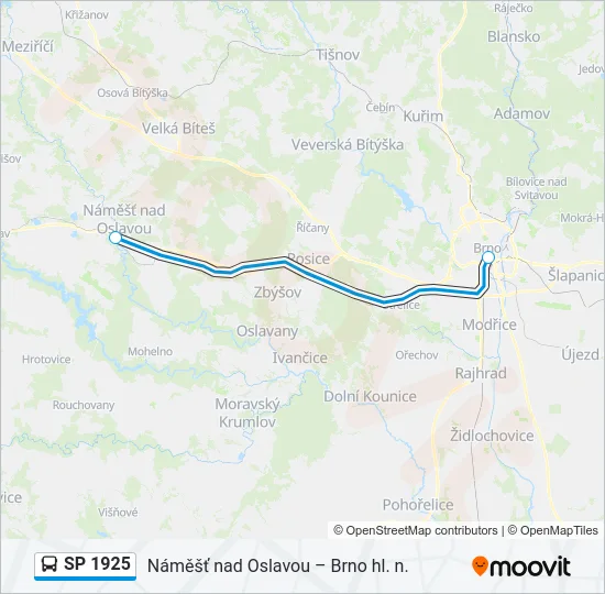 Автобус SP 1925: карта маршрута