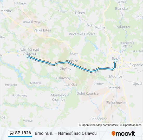 Автобус SP 1926: карта маршрута