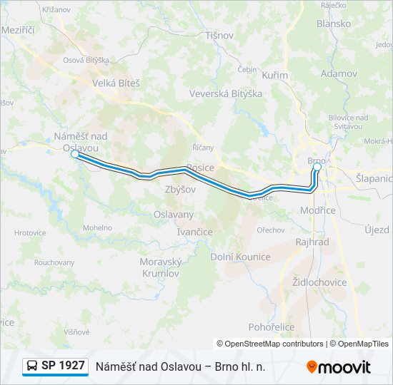 Автобус SP 1927: карта маршрута