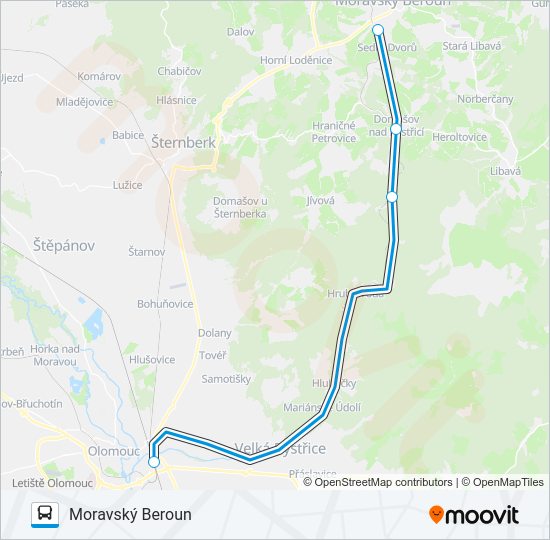 Автобус OS 303553: карта маршрута