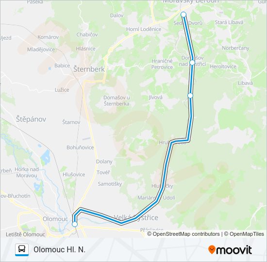 Автобус OS 303558: карта маршрута