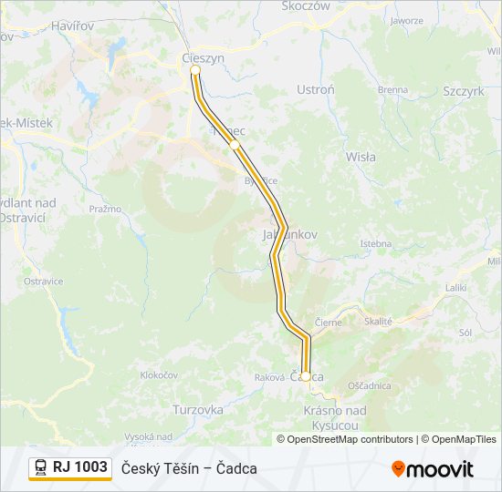 RJ 1003 Train Line Map