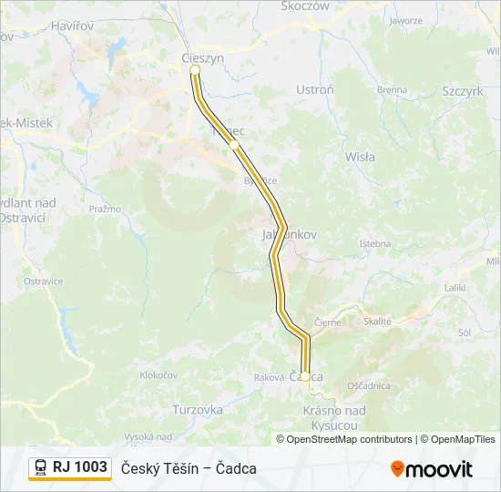 RJ 1003 Train Line Map