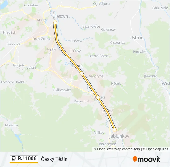 RJ 1006 Train Line Map