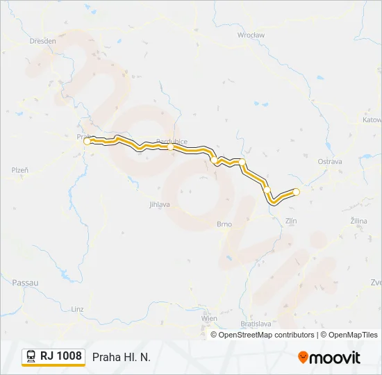 RJ 1008 Train Line Map
