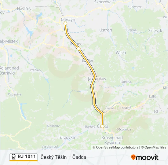 RJ 1011 Train Line Map