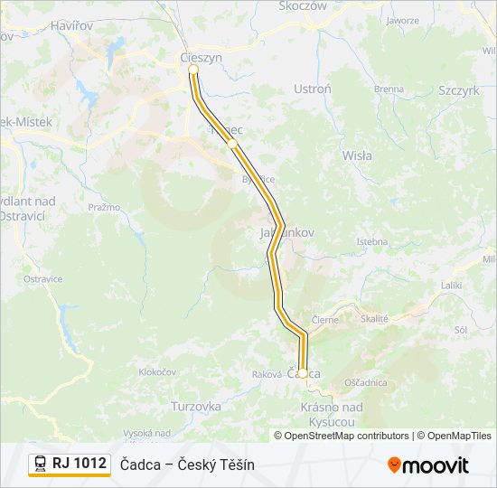 RJ 1012 Train Line Map