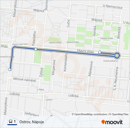 1 Bus Line Map