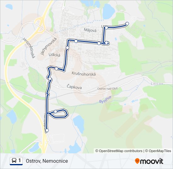 1 Bus Line Map