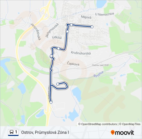 Автобус 1: карта маршрута