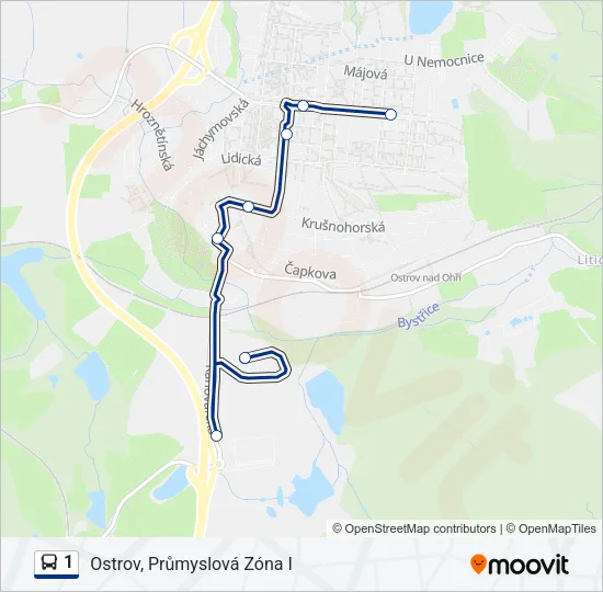 Автобус 1: карта маршрута