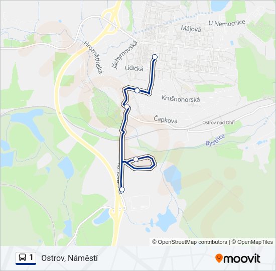 Автобус 1: карта маршрута