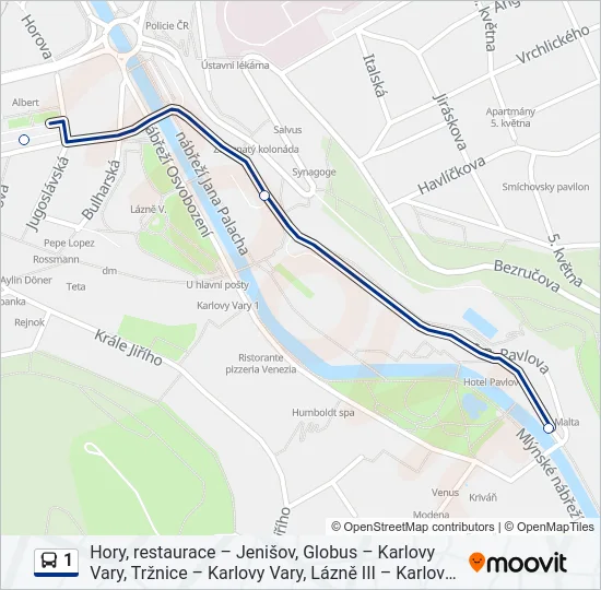 1 Bus Line Map