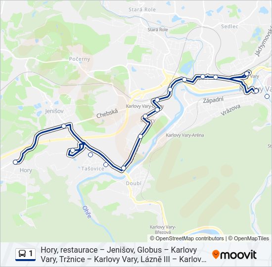 Автобус 1: карта маршрута