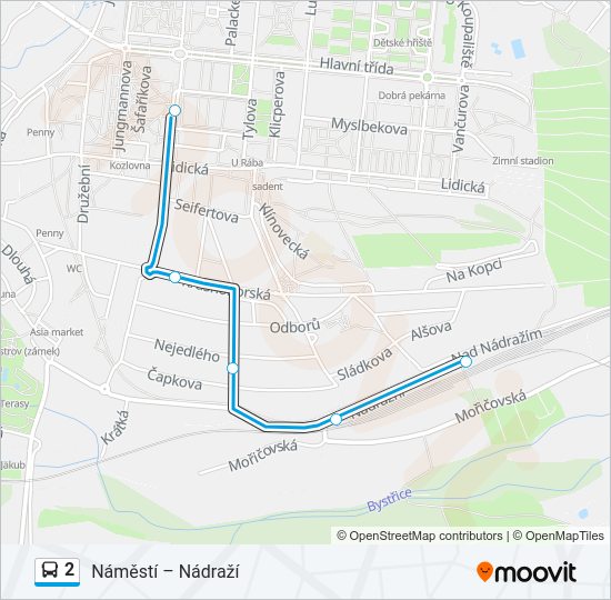 Автобус 2: карта маршрута