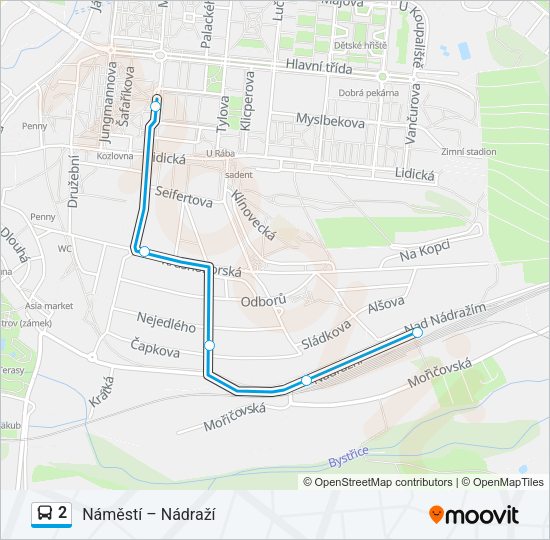 Автобус 2: карта маршрута