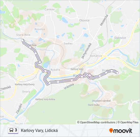 Автобус 3: карта маршрута