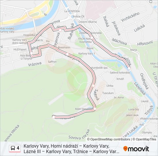 Автобус 4: карта маршрута