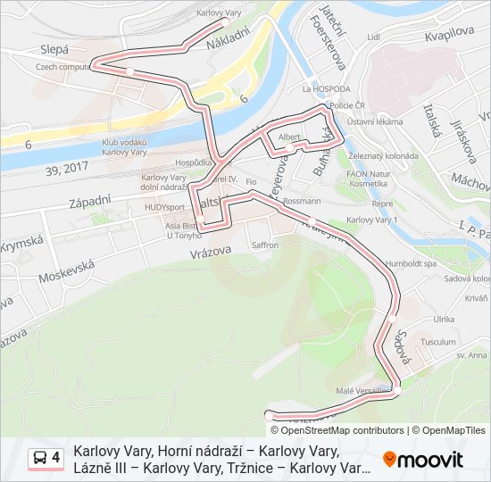 Автобус 4: карта маршрута