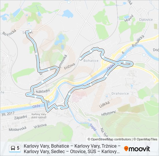 Автобус 5: карта маршрута