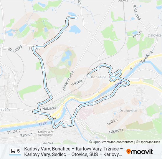 Автобус 5: карта маршрута