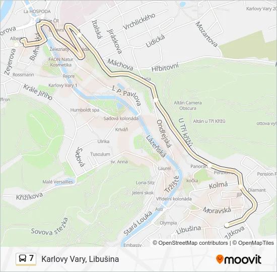 Автобус 7: карта маршрута