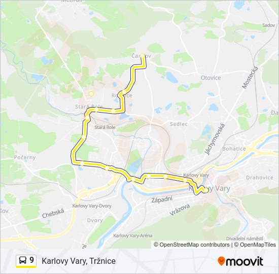 Автобус 9: карта маршрута