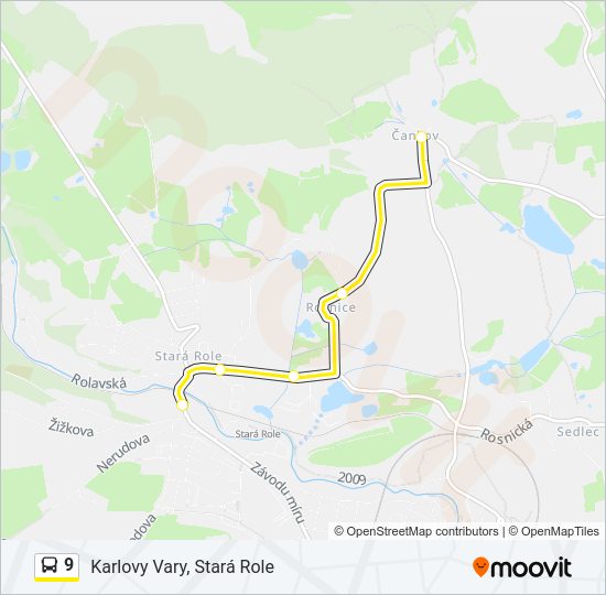 Автобус 9: карта маршрута
