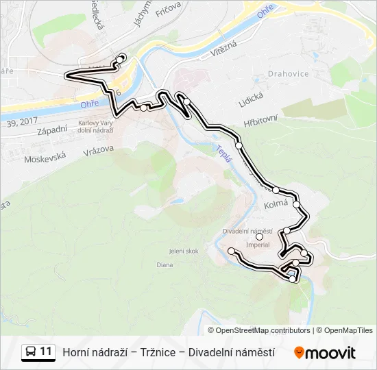 Автобус 11: карта маршрута