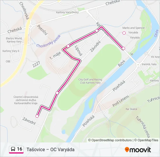16 Bus Line Map