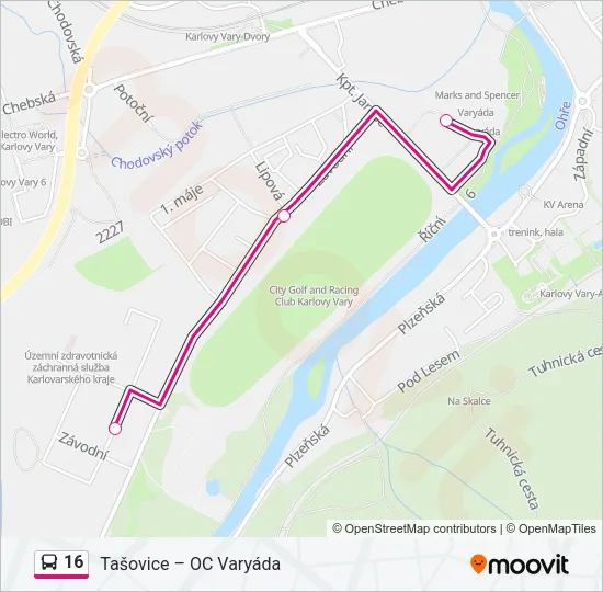 16 Bus Line Map