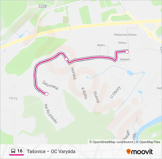 Автобус 16: карта маршрута