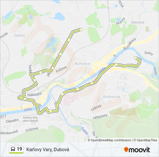 Автобус 19: карта маршрута