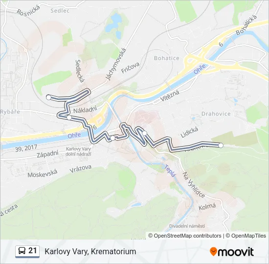 Автобус 21: карта маршрута