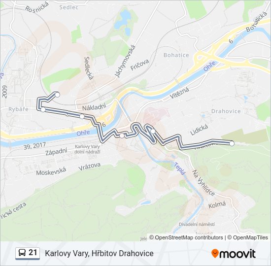 Автобус 21: карта маршрута