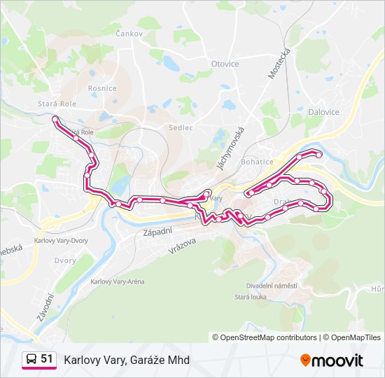 Автобус 51: карта маршрута
