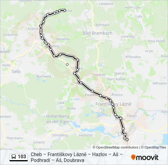 103 Bus Line Map