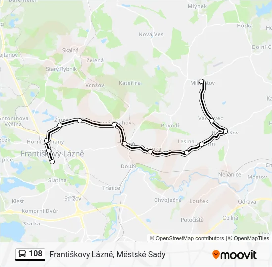 Автобус 108: карта маршрута