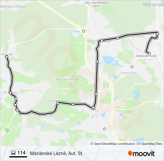 Автобус 114: карта маршрута