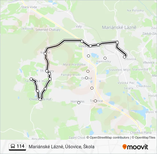 Автобус 114: карта маршрута