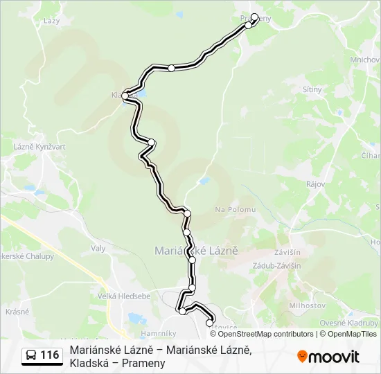 Автобус 116: карта маршрута