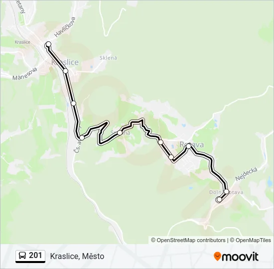 201 Bus Line Map