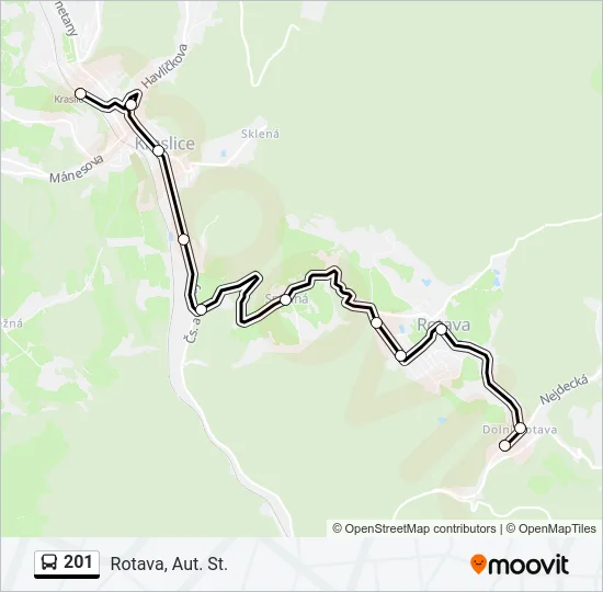 201 autobus Mapa linky