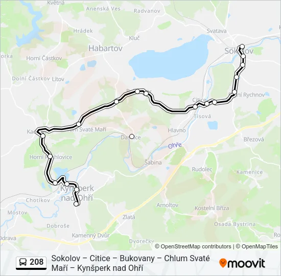 208 Bus Line Map