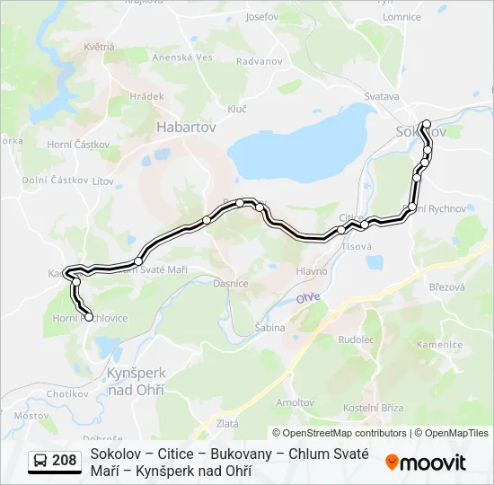208 Bus Line Map