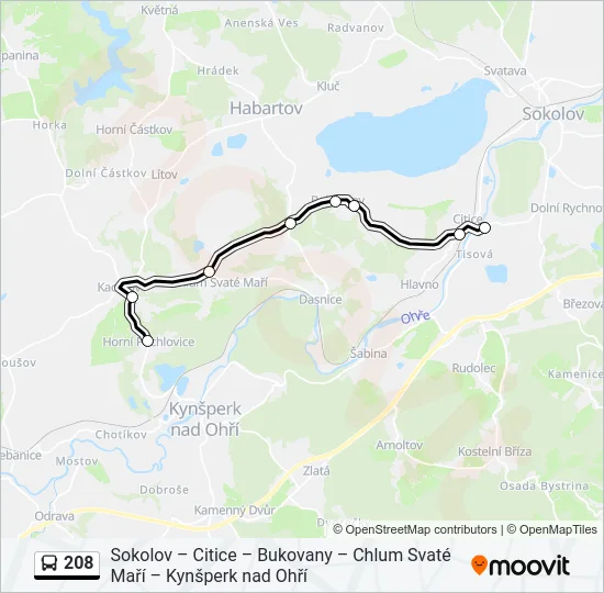 208 Bus Line Map